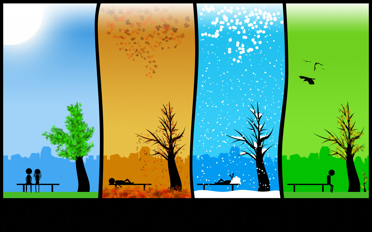 Voici une image représentant les différentes saisons de l'année.